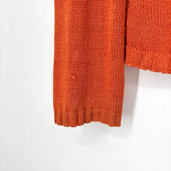 Max Mara Weekend 100% Cotton Orange Zip Cardigan Sz XL Made in Italy - Picture 8 of 12